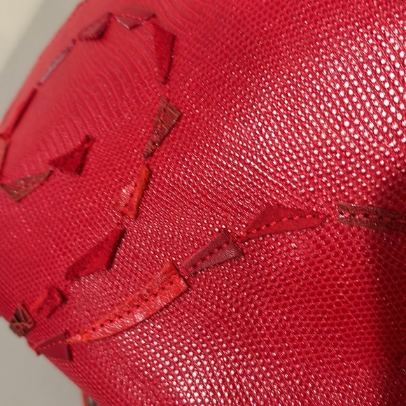 Red Artisan Leather Crossbody Bag by Carol Hearty - Picture 6 of 6